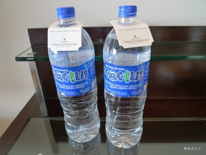 不愧是大牌酒店，由这两瓶免费矿泉水可见一斑。这可是1500ml/瓶，国内好像也就500ml的规格。